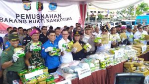 Polda bersama BNN Provinsi Lampung Musnahkan Barang Bukti Narkotika