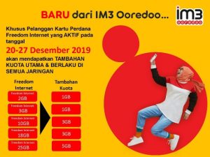 IM3 Ooredoo Kasih Tambahan Kuota 24 Jam di Akhir Tahun