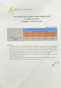 Ini Suku Bunga Dasar Bank Lampung Periode 31 Agustus 2020