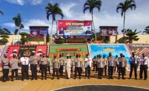 Polres Tanggamus Gelar Apel Kesiapan Bhabinkamtibmas dan Nakes Sebagai Tracer dan Vaksinator Covid-19