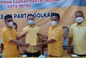 Gantikan Pairin, Ali Imron Didaulat Jadi Plt Ketua Golkar Metro