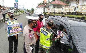 Sat Lantas Polres Tanggamus Sosialisasi Larangan Mudik 2021