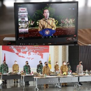 Secara Virtual, Gubernur dan Ketua DPRD Lampung Ikuti Pengarahan Presiden terkait Pengetatan Arus Balik