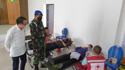 Gandeng PMI Lampung, Denpom II/3 Lampung Gelar Donor Darah