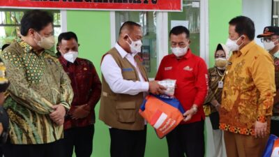 Dampingi Menko Perekonomian dan Kepala BNPB, Gubernur Lampung  Tinjau PPKM di Lampung Selatan