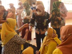 Ketua Dekranasda Lamteng Sulam Jalin Kepang di Padang Ratu