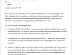 Desak Pembatalan Duit Utangan Pemda , FMPB Pesawaran Kirim Surat Terbuka untuk PT SMI