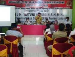 Watoni Noerdin Gelar Sosperda  Nomor 3 Tahun 2020 di Pesawaran