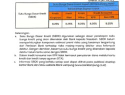 Ini Besaran Prime Lending Rate Bank Lampung Periode 28 Februari 2022