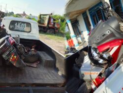 Truk vs Motor, Satlantas Polres Tuba Lakukan Olah TKP