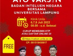 Unila bersama BIN Gelar Vaksinasi Booster