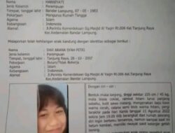 Seorang Wanita Warga Perintis Bandarlampung Dilaporkan Hilang
