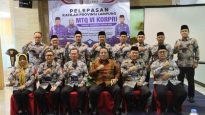 Gubernur Arinal Lepas Kafilah Korpri Provinsi Lampung Ikuti MTQ VI Korpri Tingkat Nasional di Kota Padang