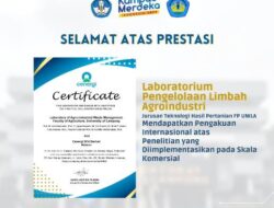 Penelitian Laboratorium THP Universitas Lampung Terima Sertifikat Internasional