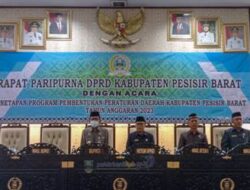 Rapat Paripurna DPRD Kabupaten Pesisir Barat Dengan Acara Penetapan Program Pembentukan Perda T.A 2023