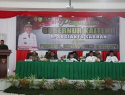 Dampingi Gubernur Beri Arahan Satgas Yonif R 631/ATG