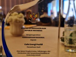 Kafe Energi Positif Lampung Raih Penghargaan Kementerian Ketenagakerjaan RI