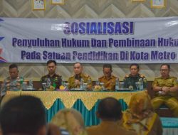 Pemkot Metro Gelar Sosialisasi Penyuluhan dan Pembinaan Hukum Pada Satuan Pendidikan