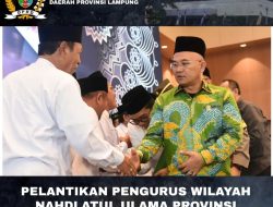 Wakil Ketua III DPRD Lampung Hadiri Pengukuhan PWNU Periode 2023 – 2027