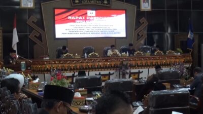 Bahas LKPJ Walikota dan Raperda, DPRD Kota Metro Gelar Rapat Paripurna