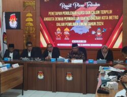 Rapat Pleno, KPU Metro Tetapkan 25 Caleg Tetpilih 2024 – 2029