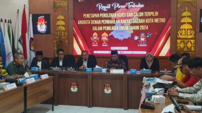 Rapat Pleno, KPU Metro Tetapkan 25 Caleg Tetpilih 2024 – 2029