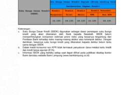 Ini Besaran Suku Bunga Dasar Kredit Bank Lampung Periode 30 Juni 2024