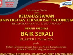 Top! Kemahasiswaan UTI Sabet Predikat Baik Sekali Klaster II Simkatmawa Nasional