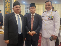 Hadiri Pelantikan Sekda Lampung, Rektor UTI Silaturahmi Bareng Faishol Djausal