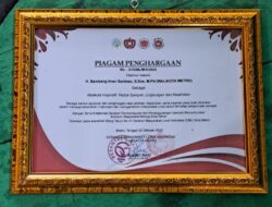 Bambang Rafieq Raih Penghargaan Walikota Wakil Walikota Inspiratif Peduli Sampah Lingkungan dari GML Indonesia