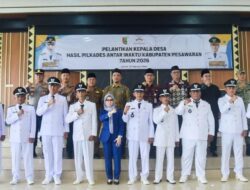 Bupati Nanda Indira Lantik Sembilan Kepala Desa Terpilih Hasil Pilkades Antar Waktu 