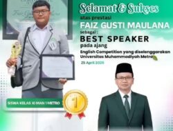 Siswa MAN 1 Metro Raih Juara 1 Best Speaker pada English Competition Tingkat Provinsi