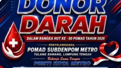 HUT POMAD ke 80 Th 2026 Menyelenggarakan DONOR DARAH