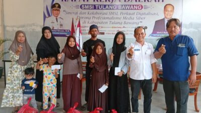 SMSI Tulang Bawang Gelar Jum’at Berkah Ke-108, Santuni Anak Yatim di Tri Tunggal Jaya