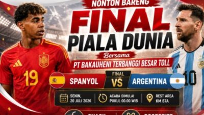 Mantap! PT BTB Gelar Nobar Final Piala Dunia 2026 di Rest Area KM 87A